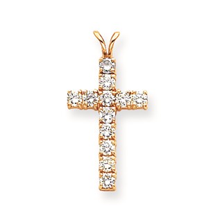 14k AA Diamond Latin Cross Pendant