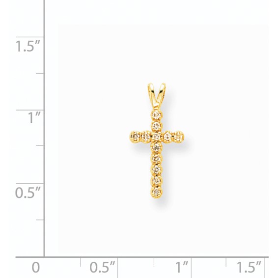 14k AA Diamond Latin Cross Pendant