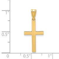 14K Yellow Gold Sandblasted Cross Pendant view 3