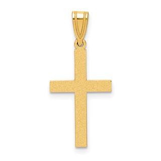 Gold Sandblasted Flat Cross Pendant
