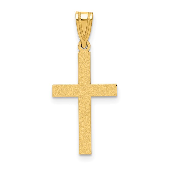 Gold Sandblasted Flat Cross Pendant