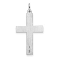 14K White Gold Laser Designed Cross Pendant view 4