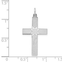 14K White Gold Laser Designed Cross Pendant view 3