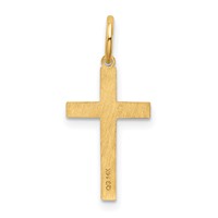 14K Yellow Gold Laser Designed Cross Charm view 4