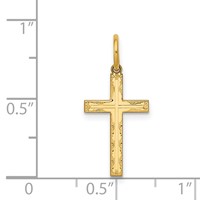 14K Yellow Gold Laser Designed Cross Charm view 3