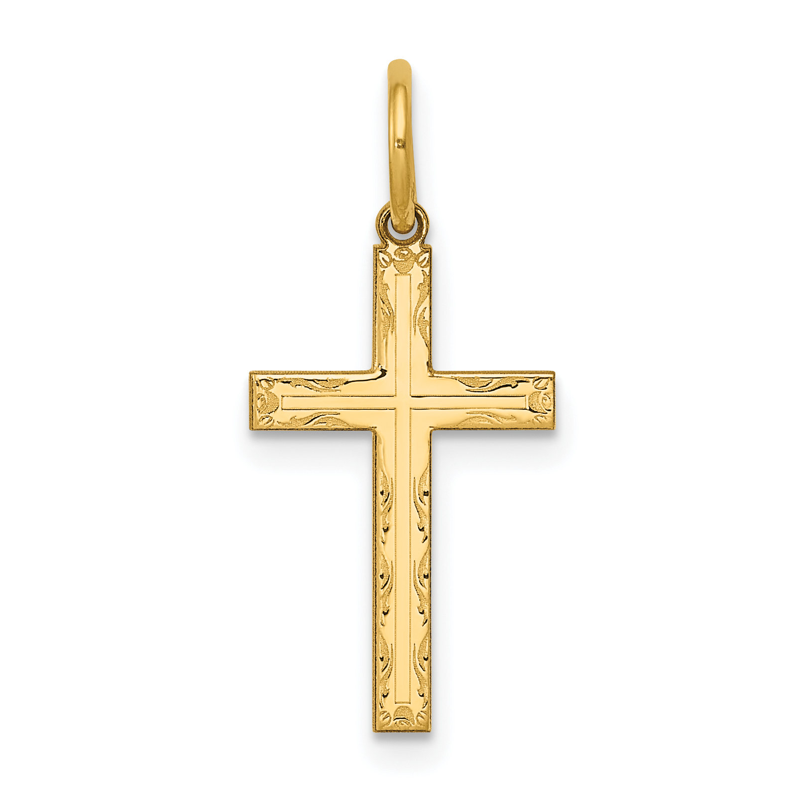 14K Laser Designed Cross Charm (XR1008)
