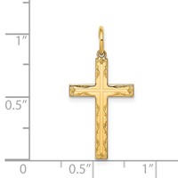 14K Laser Designed Cross Pendant view 3