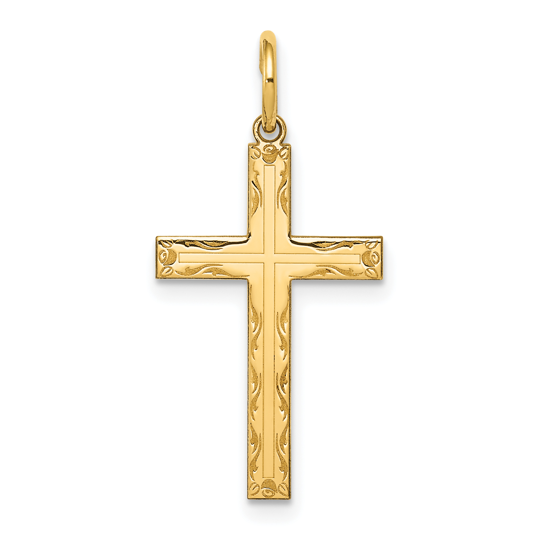 14K Laser Designed Cross Pendant (XR1009)