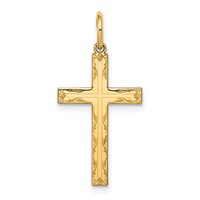 14K Laser Designed Cross Pendant view 1
