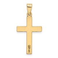 14K Yellow Gold Sandblasted Cross Pendant view 4