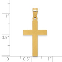 14K Yellow Gold Sandblasted Cross Pendant view 3