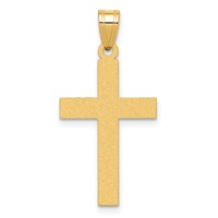 14K Yellow Gold Sandblasted Cross Pendant view 1