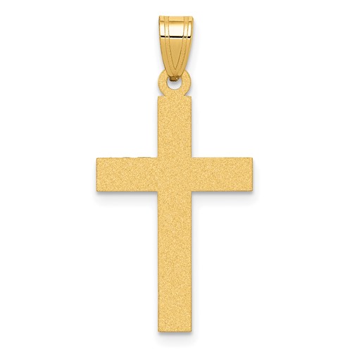 14K Yellow Gold Sandblasted Cross Pendant