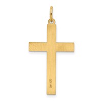 14K Yellow Gold Laser Designed Cross Pendant view 4
