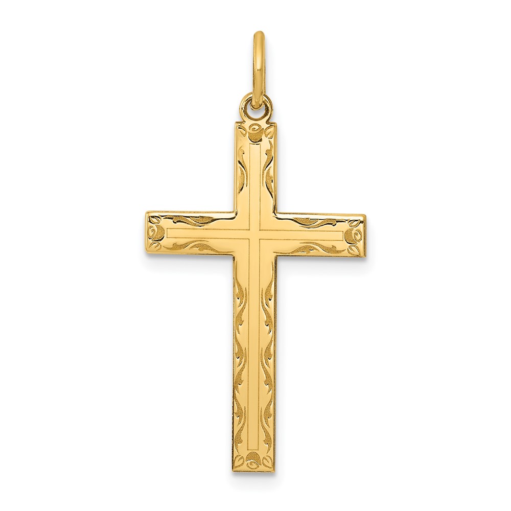 14K Laser Designed Cross Pendant (XR1010)
