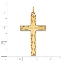 14K Yellow Gold Laser Designed Cross Pendant view 3