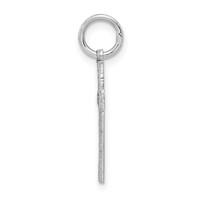 14K White Gold Laser Designed Cross Charm view 2