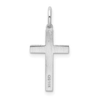 14K White Gold Laser Designed Cross Charm view 4