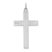 14K White Gold Laser Designed Cross Pendant view 4