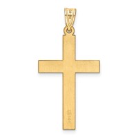 14K Yellow Gold Sandblasted Cross Pendant view 4
