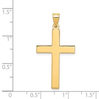 14K Yellow Gold Sandblasted Cross Pendant view 3