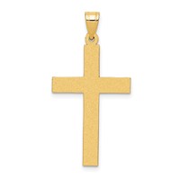 14K Yellow Gold Sandblasted Cross Pendant view 1