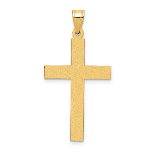 14K Yellow Gold Sandblasted Cross Pendant