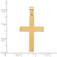 14K Yellow Gold Sandblasted Cross Pendant view 3