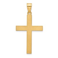 14K Yellow Gold Sandblasted Cross Pendant view 1
