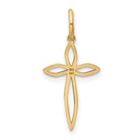 14K Yellow Gold Laser Designed Passion Cross Charm view 4