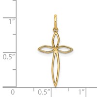 14K Yellow Gold Laser Designed Passion Cross Charm view 3