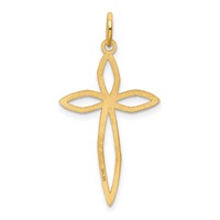14K Yellow Gold Laser Designed Passion Cross Pendant view 4