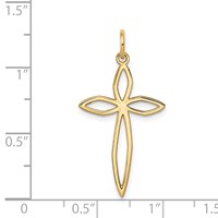 14K Yellow Gold Laser Designed Passion Cross Pendant view 3