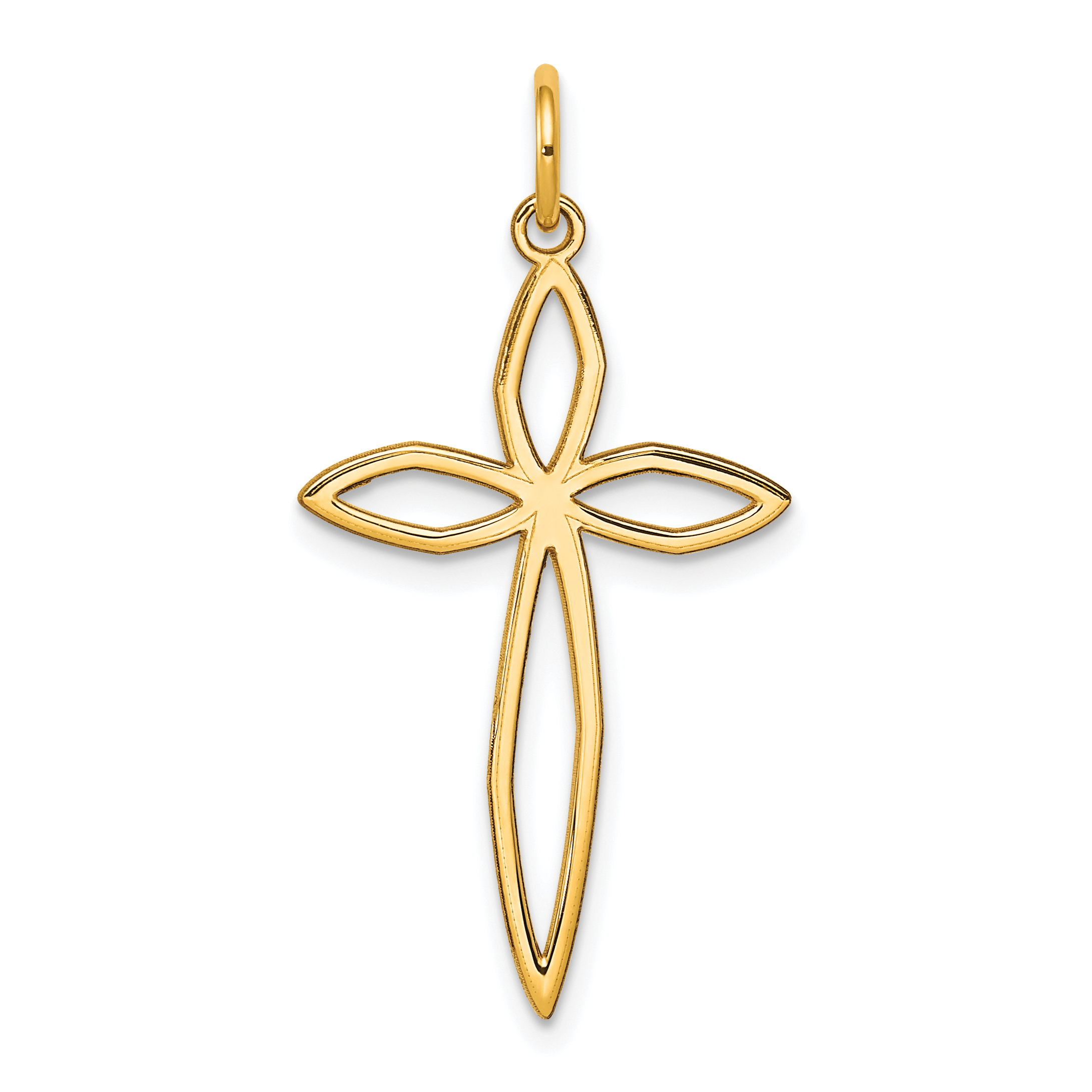 14K Laser Designed Passion Cross Pendant (XR1038)
