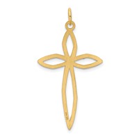 14K Yellow Gold Laser Designed Passion Cross Pendant view 4