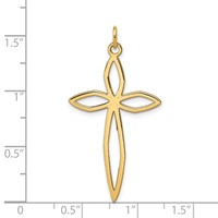 14K Yellow Gold Laser Designed Passion Cross Pendant view 3