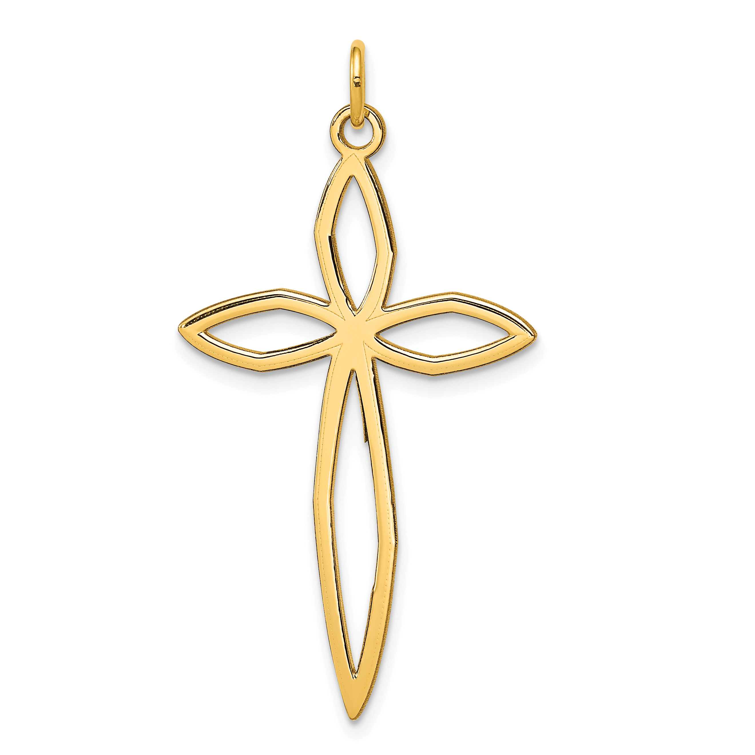 14K Laser Designed Passion Cross Pendant (XR1039)