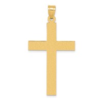 14K Sandblasted Cross Pendant view 1