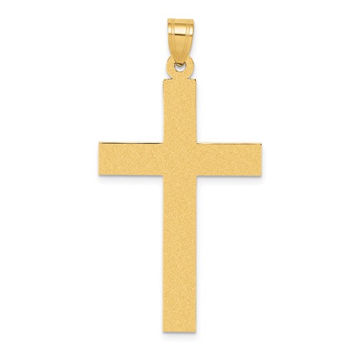 14K Yellow Gold Sandblasted Cross Pendant