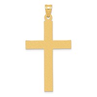 14K Sandblasted Cross Pendant view 1