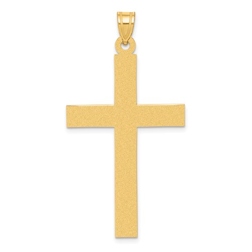 14K Yellow Gold Sandblasted Cross Pendant