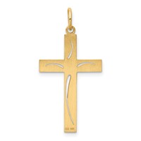 14K Yellow Gold Laser Designed Cut-out Cross Charm view 4