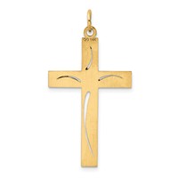 14K Yellow Gold Laser Designed Cut-out Cross Charm view 4
