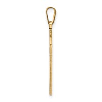 14K Yellow Gold Solid Laser Etched Cross Pendant view 2