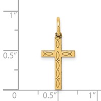 14K Laser Cut Ichthus Cross Charm view 3