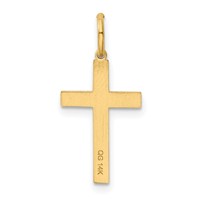 14K Yellow Gold Laser Designed Cross Charm view 4