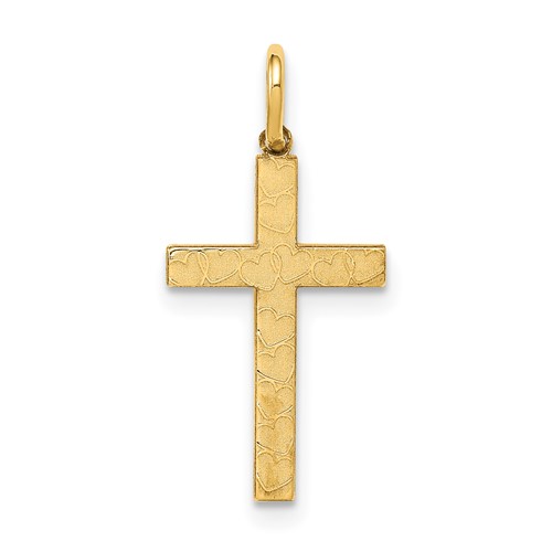 14K Yellow Gold Laser Designed Cross Charm