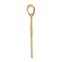 14K Yellow Gold Florentine Satin Cross Pendant view 2