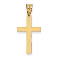14K Yellow Gold Florentine Satin Cross Pendant view 4