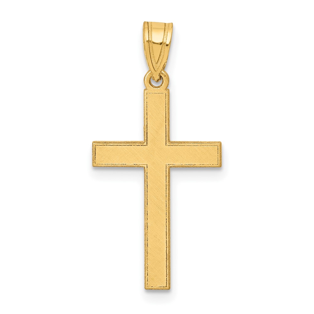 14k Florentine Satin Cross Pendant